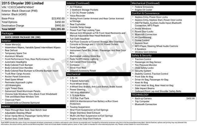 2015 Chrysler 200 Limited