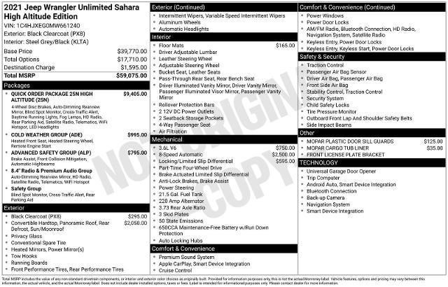 2021 Jeep Wrangler Unlimited Sahara High Altitude