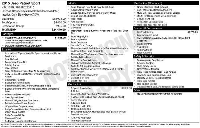 2015 Jeep Patriot Sport