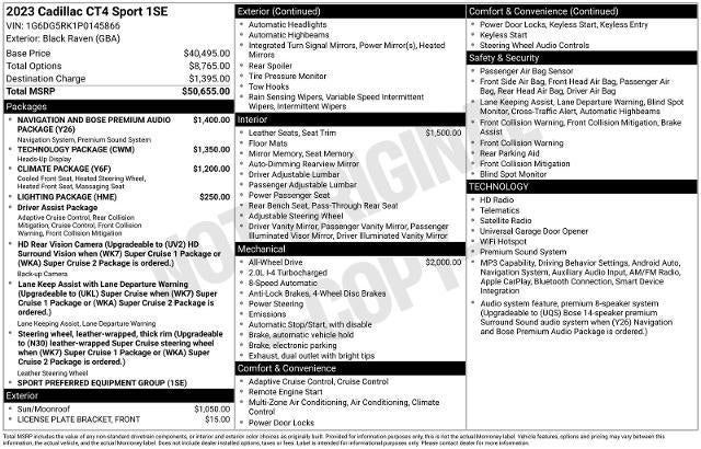 2023 Cadillac CT4 Sport