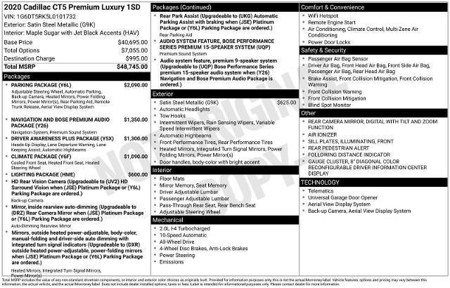 2020 Cadillac CT5 Premium Luxury