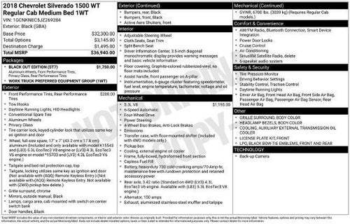 2018 Chevrolet Silverado 1500 Work Truck