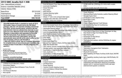 2012 GMC Acadia SLE