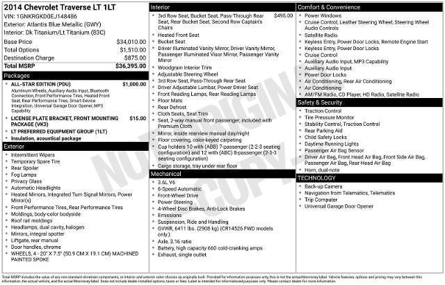 2014 Chevrolet Traverse LT