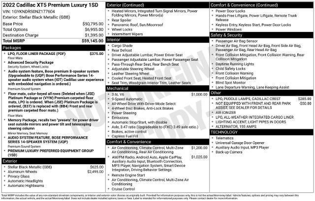 2022 Cadillac XT5 Premium Luxury