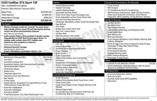 2020 Cadillac XT6 AWD Sport