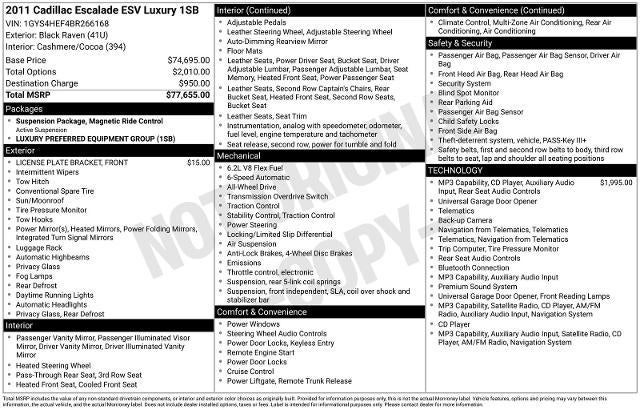 2011 Cadillac Escalade ESV Luxury
