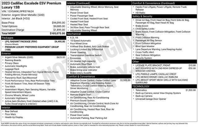 2023 Cadillac Escalade ESV Premium Luxury