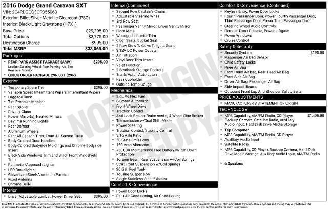 2016 Dodge Grand Caravan SXT