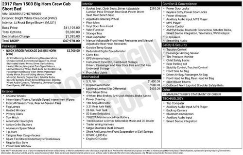 2017 RAM 1500 Big Horn