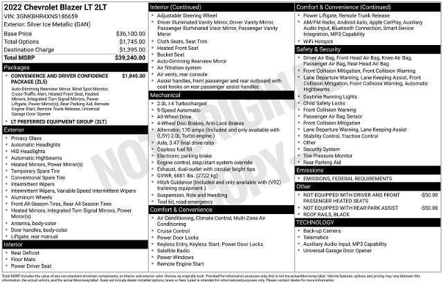 2022 Chevrolet Blazer 2LT