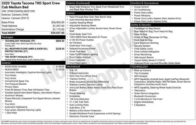 2020 Toyota Tacoma 4WD SR5