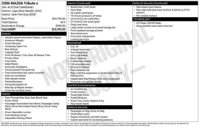 2006 Mazda Mazda Tribute s