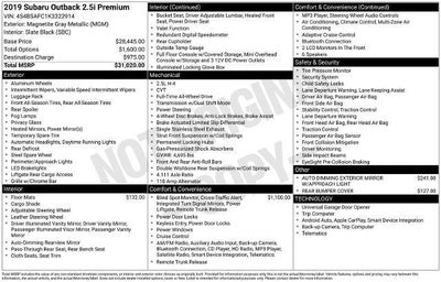 2019 Subaru Outback Premium
