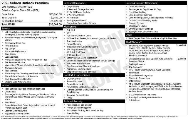 2025 Subaru Outback Premium