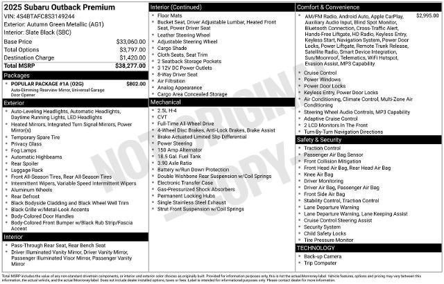 2025 Subaru Outback Premium