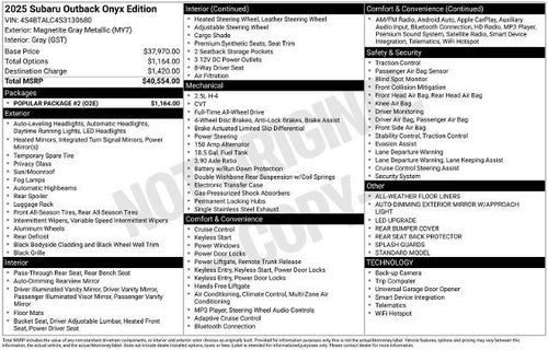 2025 Subaru Outback Onyx Edition