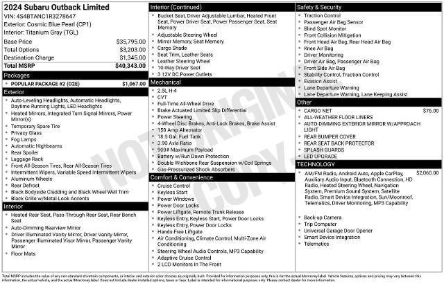 2024 Subaru Outback Limited