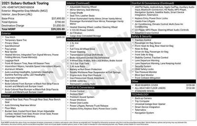2021 Subaru Outback Touring