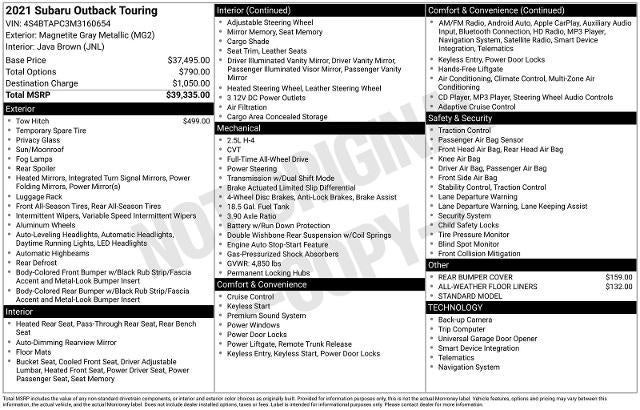 2021 Subaru Outback Touring