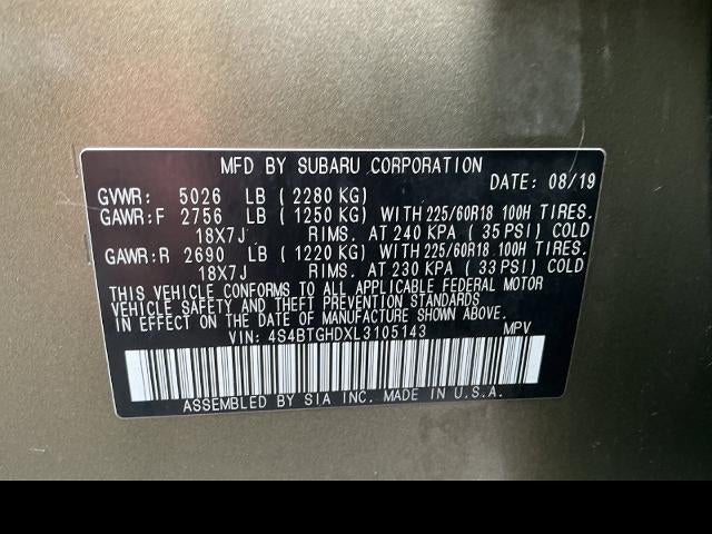 2020 Subaru Outback Onyx Edition XT