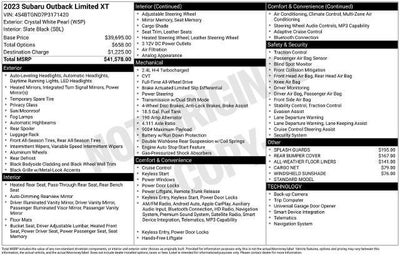 2023 Subaru Outback Limited XT