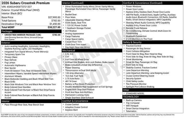 2026 Subaru Crosstrek Premium