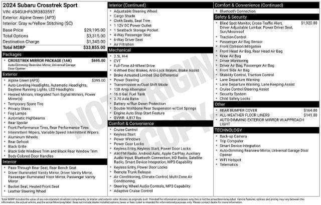 2024 Subaru Crosstrek Sport
