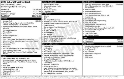 2025 Subaru Crosstrek Sport