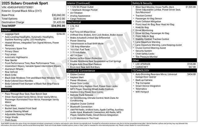 2025 Subaru Crosstrek Sport