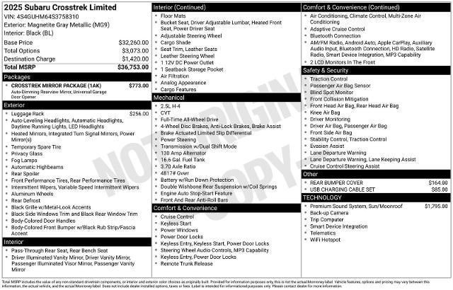 2025 Subaru Crosstrek Limited