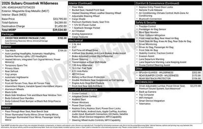 2026 Subaru Crosstrek Wilderness