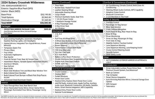 2024 Subaru Crosstrek Wilderness