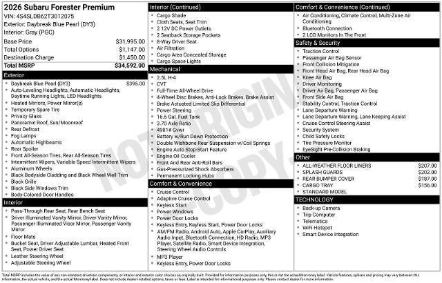 2026 Subaru Forester Premium