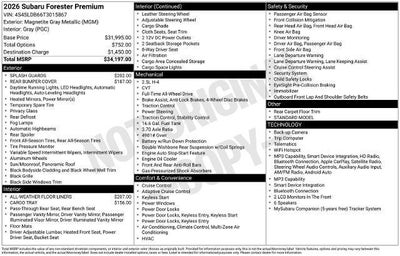 2026 Subaru Forester Premium