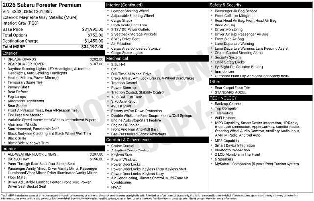 2026 Subaru Forester Premium