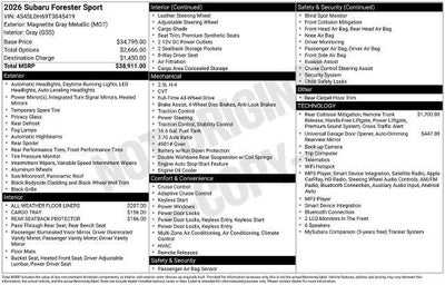 2026 Subaru Forester Sport