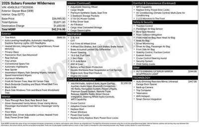 2026 Subaru Forester Wilderness