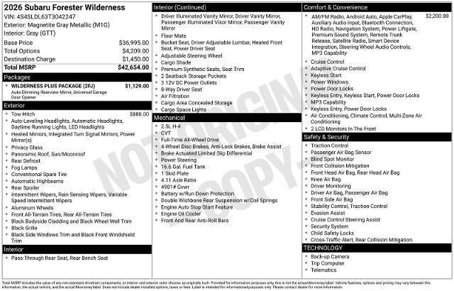 2026 Subaru Forester Wilderness