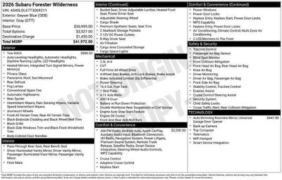 2026 Subaru Forester Wilderness