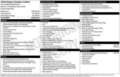 2026 Subaru Forester Limited