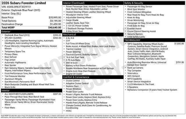 2026 Subaru Forester Limited