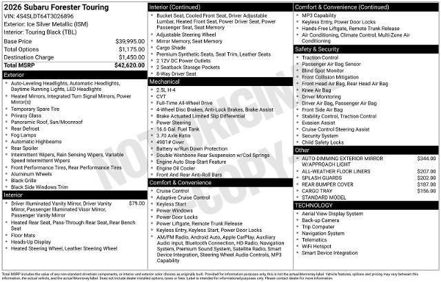 2026 Subaru Forester Touring