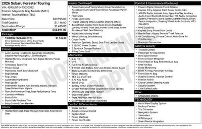 2026 Subaru Forester Touring