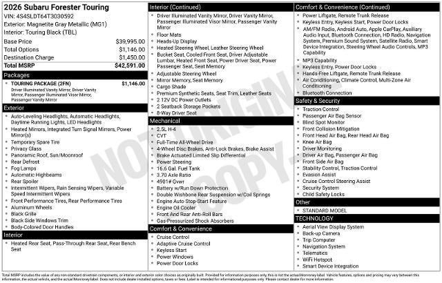 2026 Subaru Forester Touring
