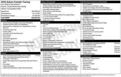 2026 Subaru Forester Touring