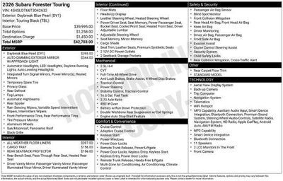 2026 Subaru Forester Touring