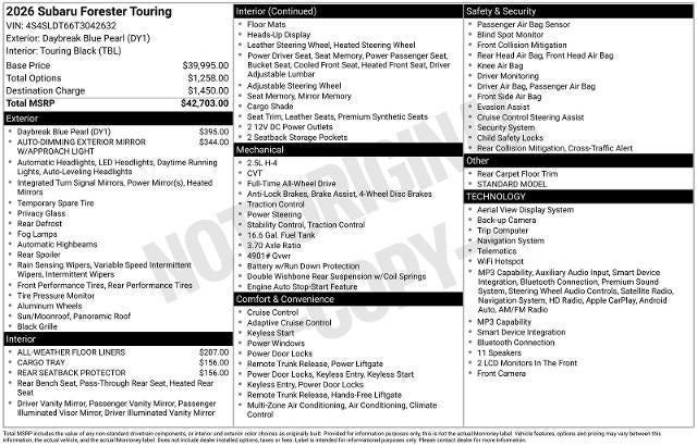 2026 Subaru Forester Touring