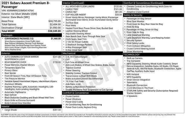 2021 Subaru Ascent Premium