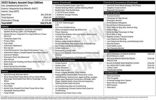 2023 Subaru Ascent Onyx Edition